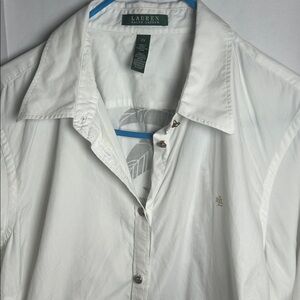 Lauren Ralph Lauren White Lightweight Button-Front Shirt Jacket